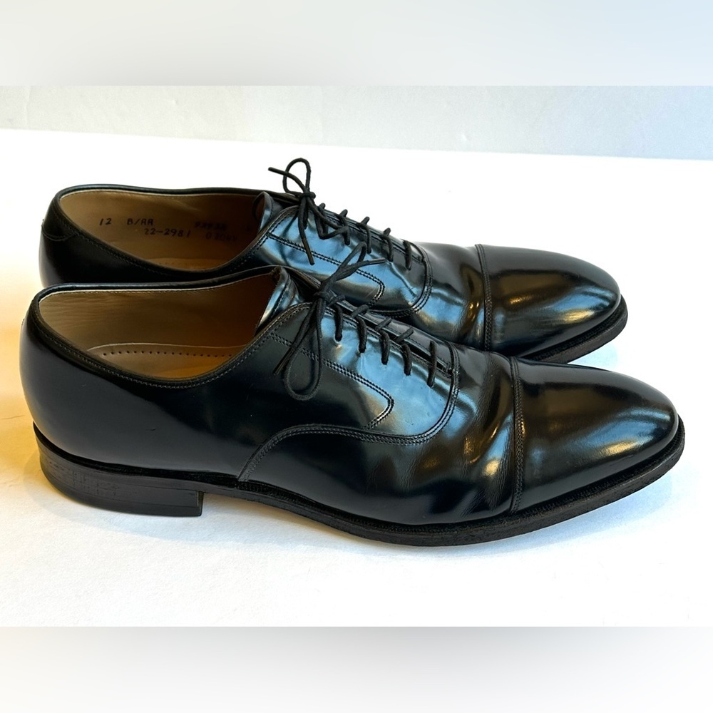 johnston & murphy melton classic dress cap toe oxford | Shoes | Johnston Murphy Black Mens Leather Oxfords Shoes Sz 2 FIT:Plus Size EVELINA • Bespoke Custom 07-26 Lace up apparel and accessories